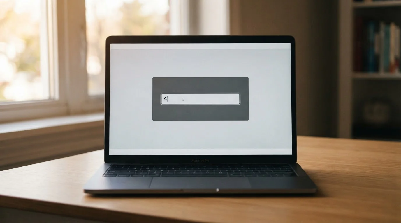 Laptop screen showing a deposit amount field with the figure one entered