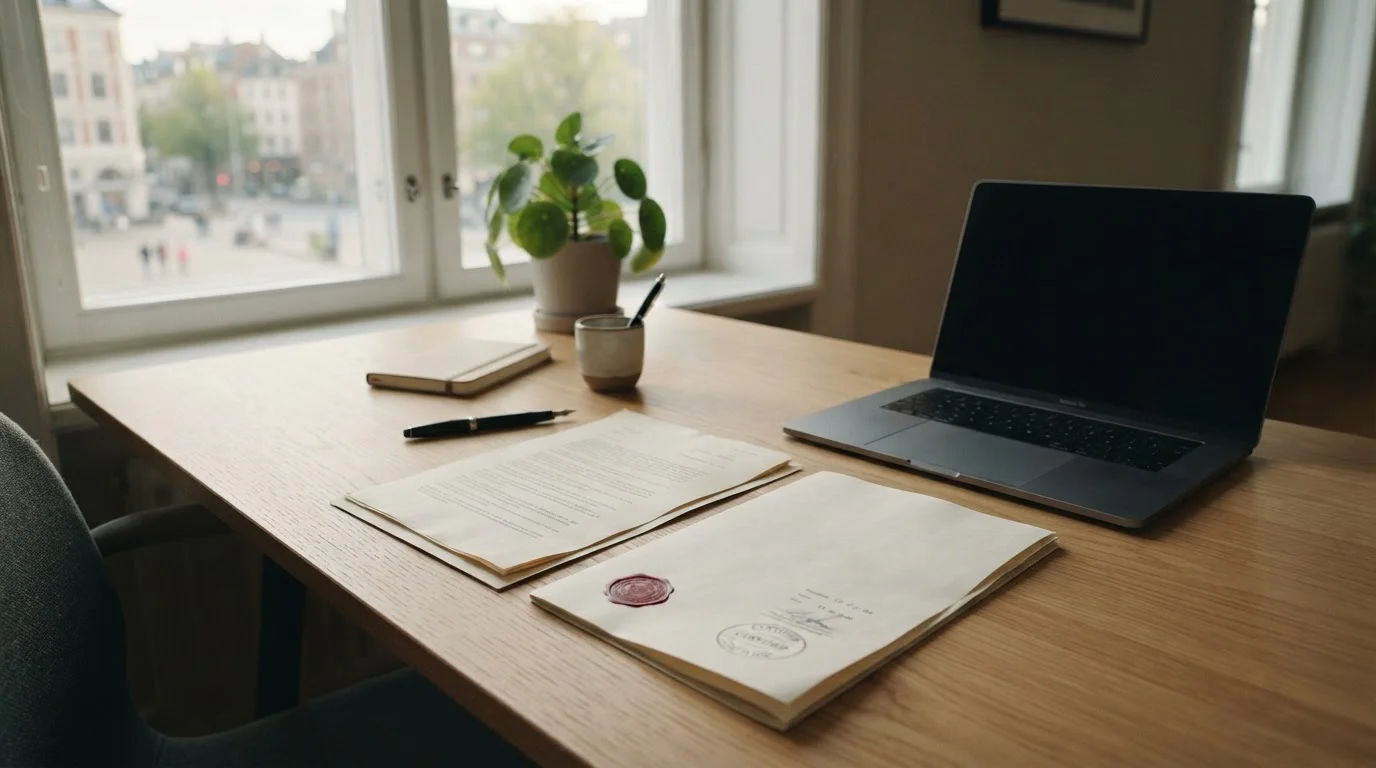 Australian legal documents and offshore licensing papers on a desk