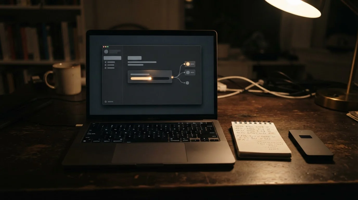 Laptop showing a crypto wallet transfer screen with a notepad of wallet addresses