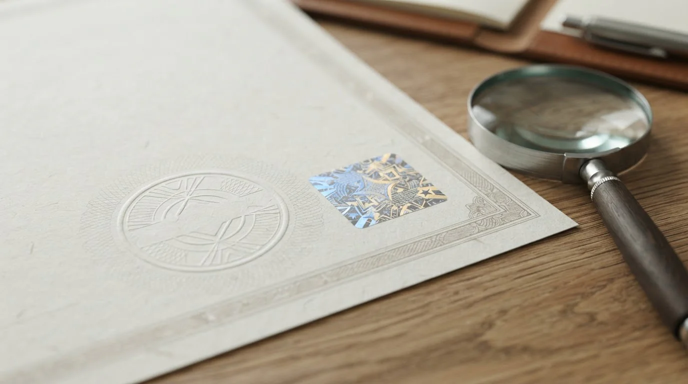 Gaming licence certificate with official seal and verification badge
