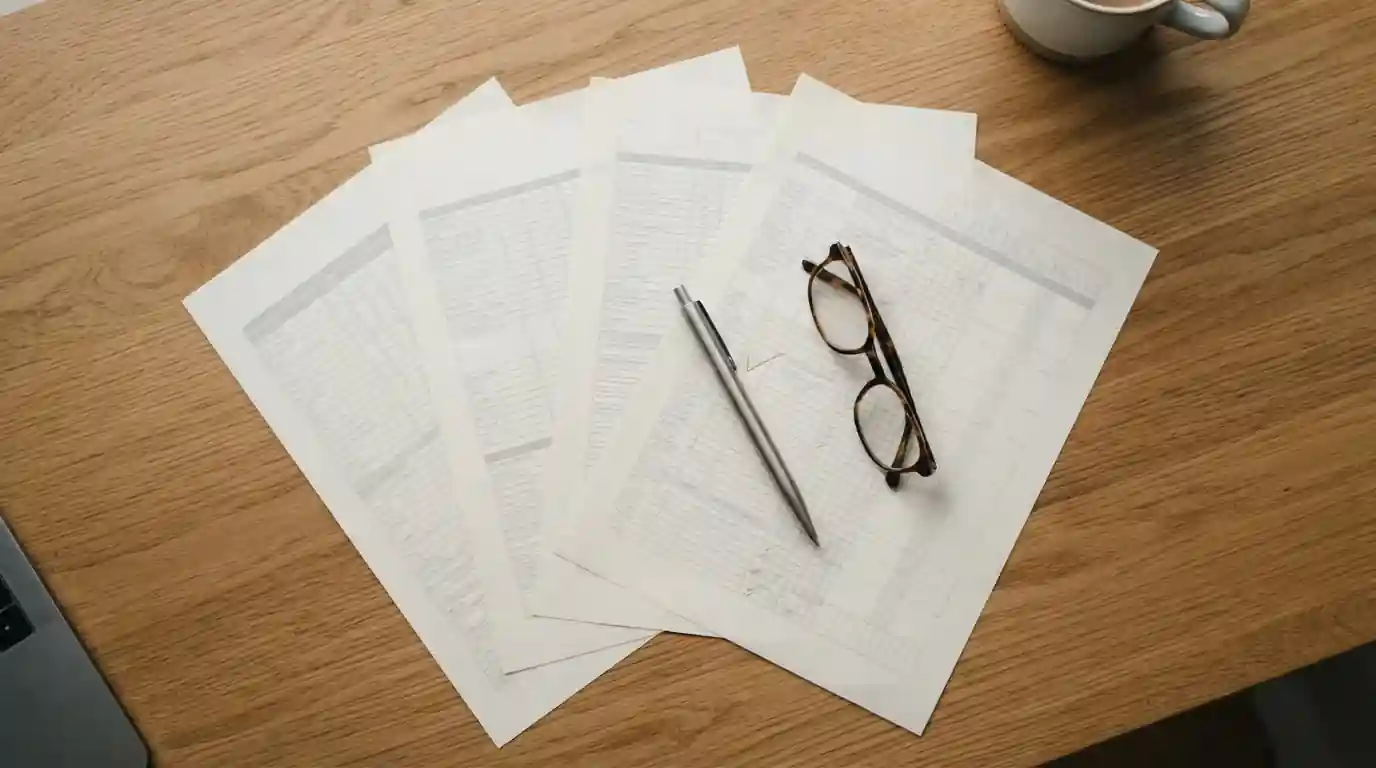Comparison sheet of fast payout casino sites with licence details laid out on a desk