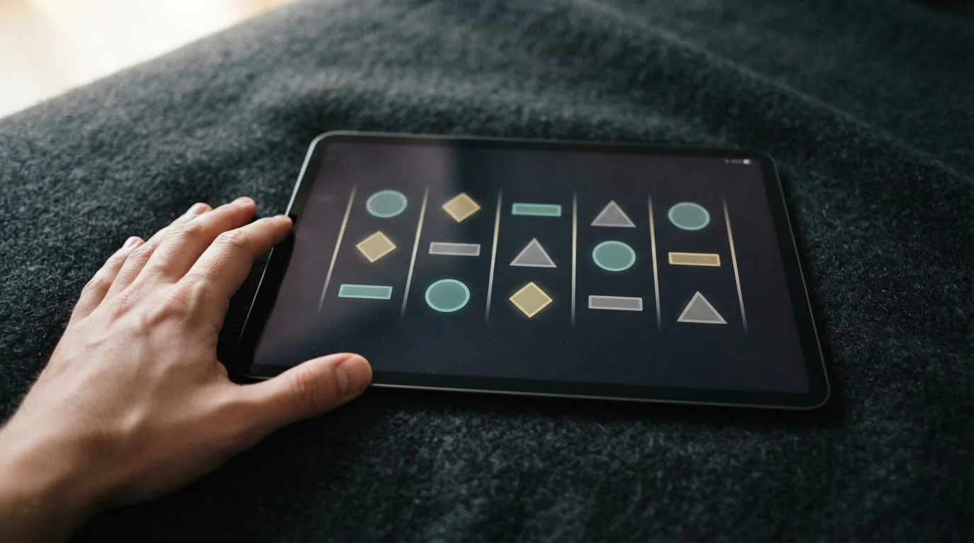 Generic spinning reels on a tablet screen with no branding visible