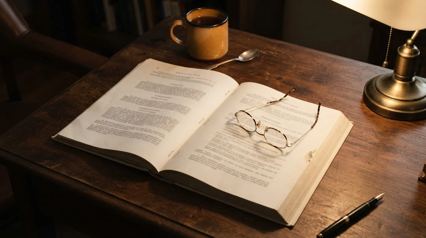 Printed federal legislation on a desk beside reading glasses