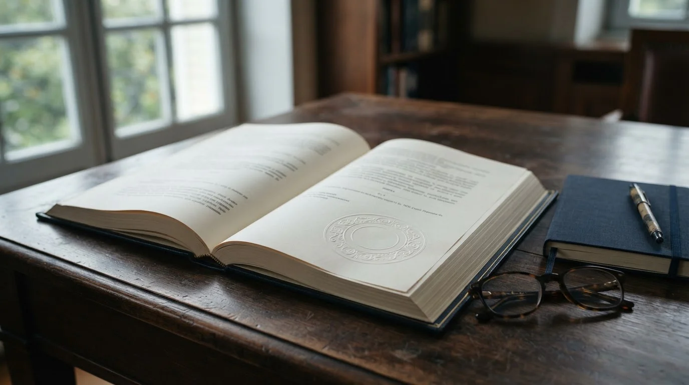 Australian parliamentary document on a desk beside a notepad in daylight