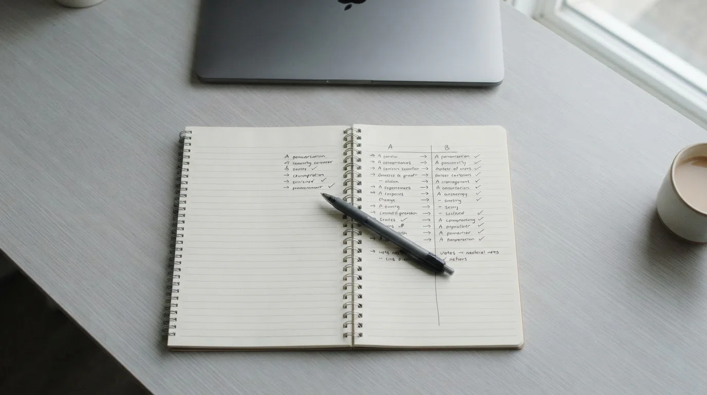 Notepad comparing deposit floors and withdrawal minimums at low deposit casinos