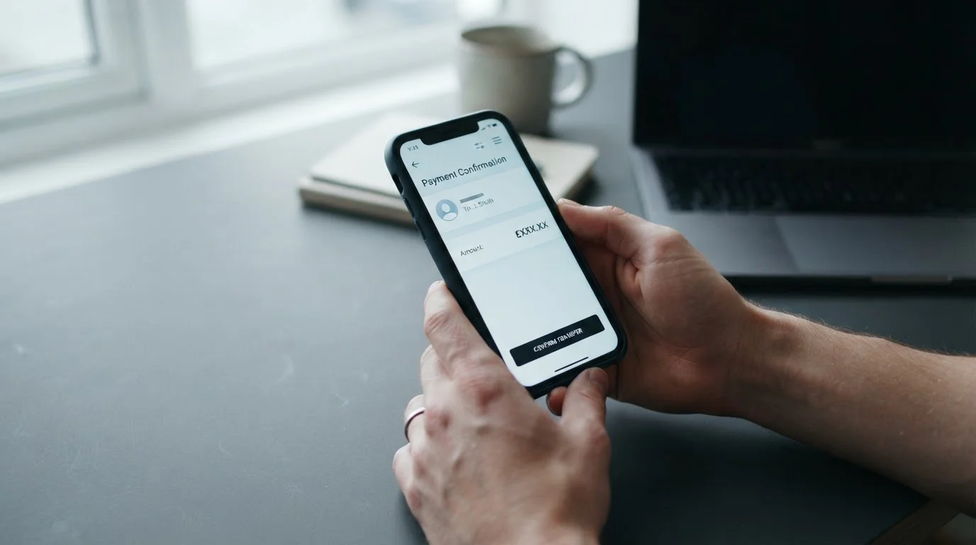 Sending a low deposit to a PayID casino from a banking app on a smartphone