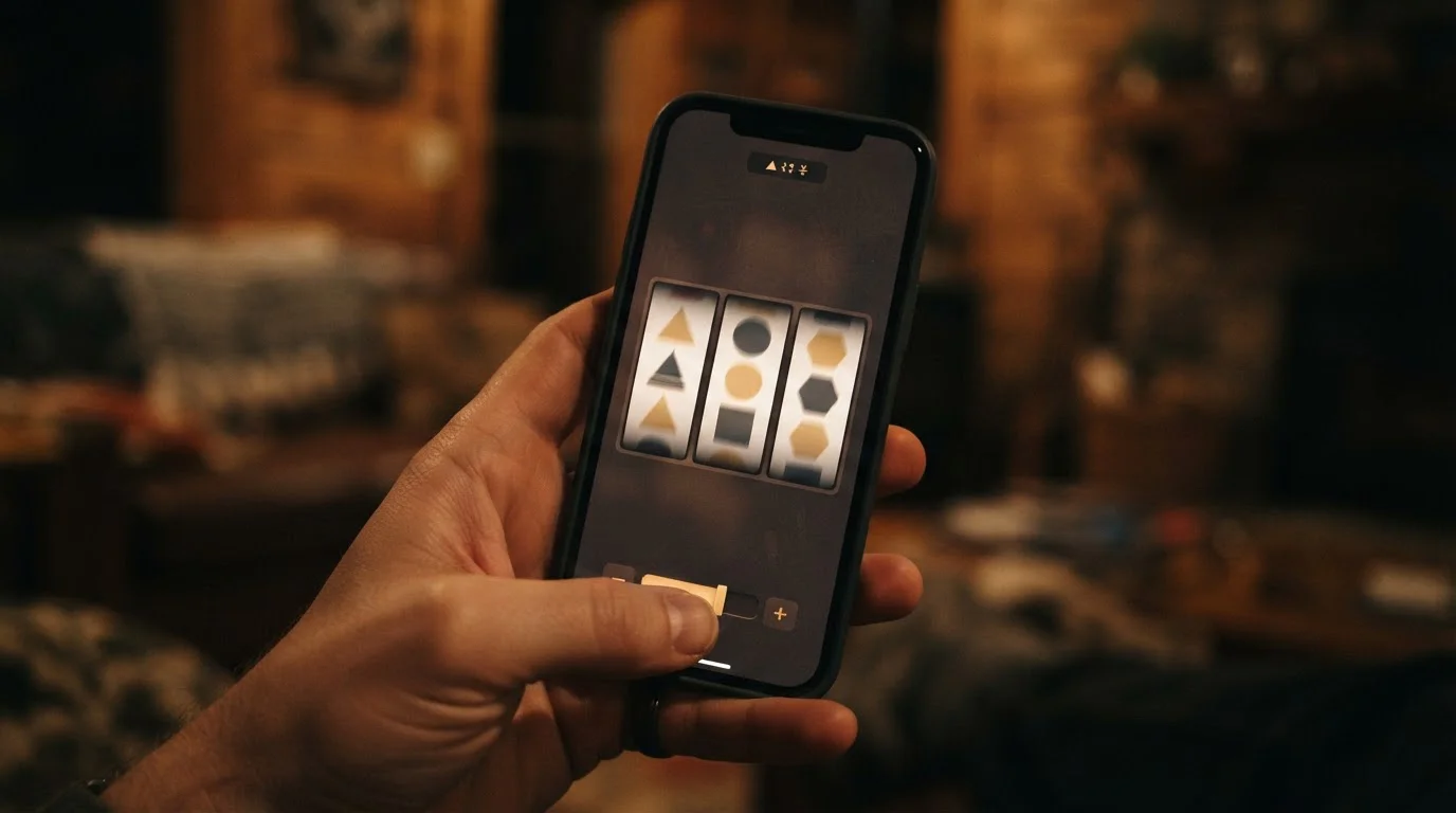 Setting a ten cent stake on low deposit pokies in Australia on a mobile screen