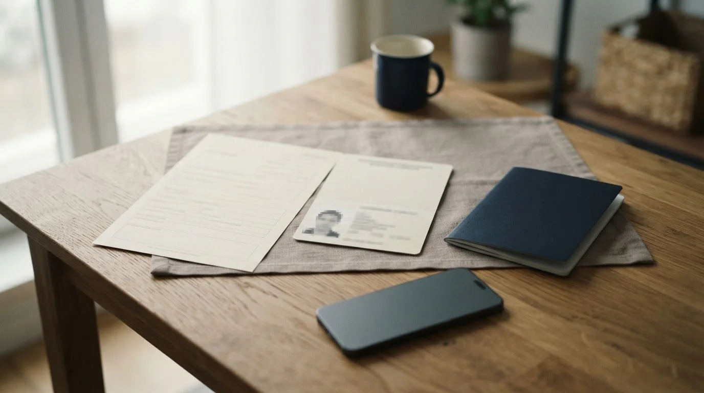 Withdrawal request and identity documents prepared for a small casino cashout