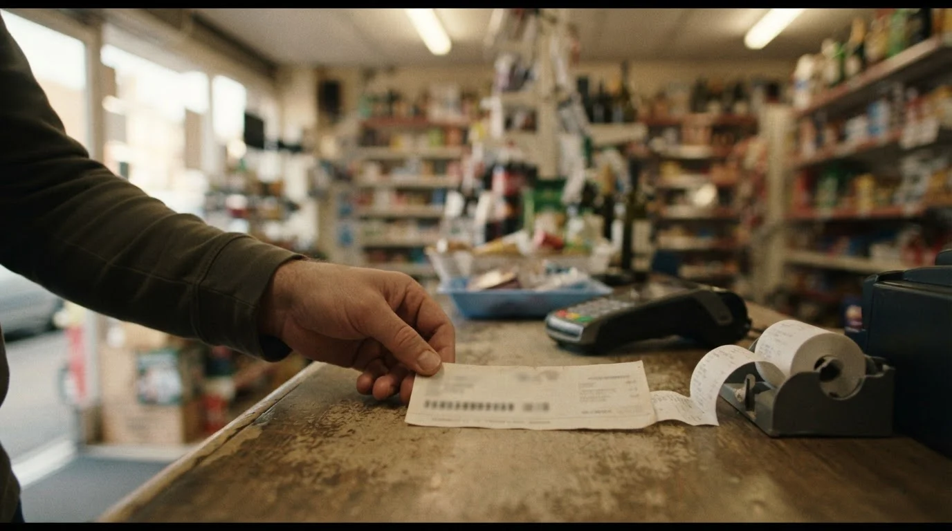 Prepaid voucher code slip bought at an Australian convenience store counter