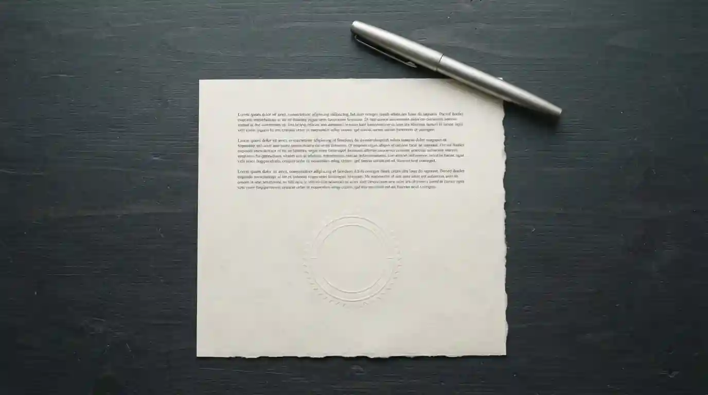 Official licence document with an unmarked seal lying on an office desk