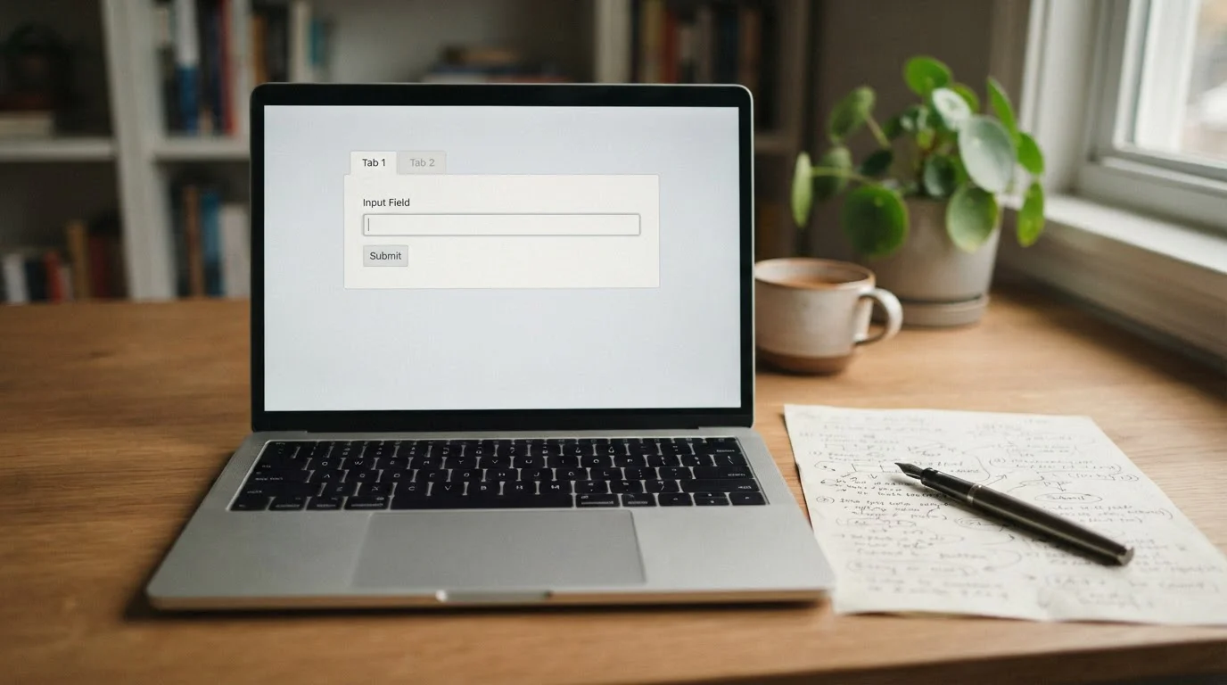 Laptop open on a cashier withdrawal screen with a PayID alias field, printed notes alongside
