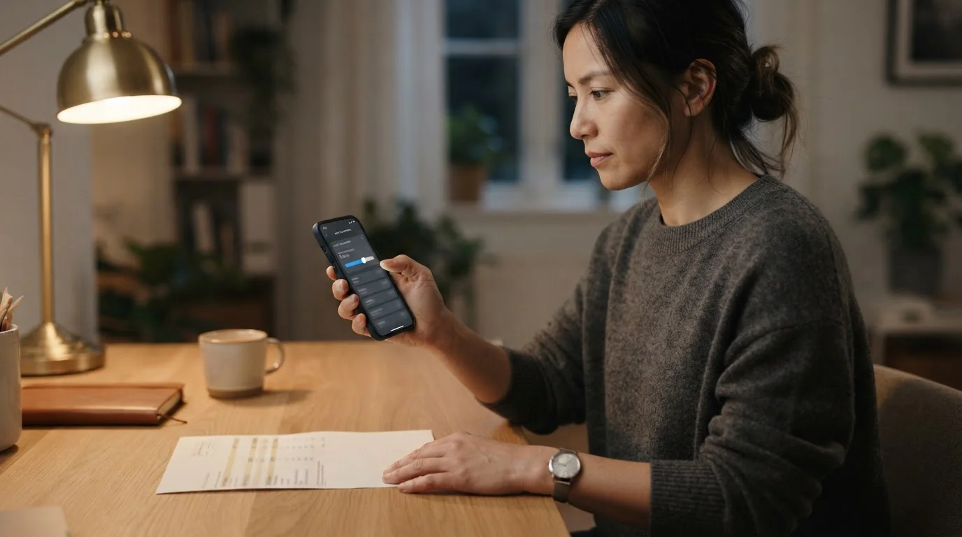 Person adjusting daily payment limits in an Australian mobile banking app