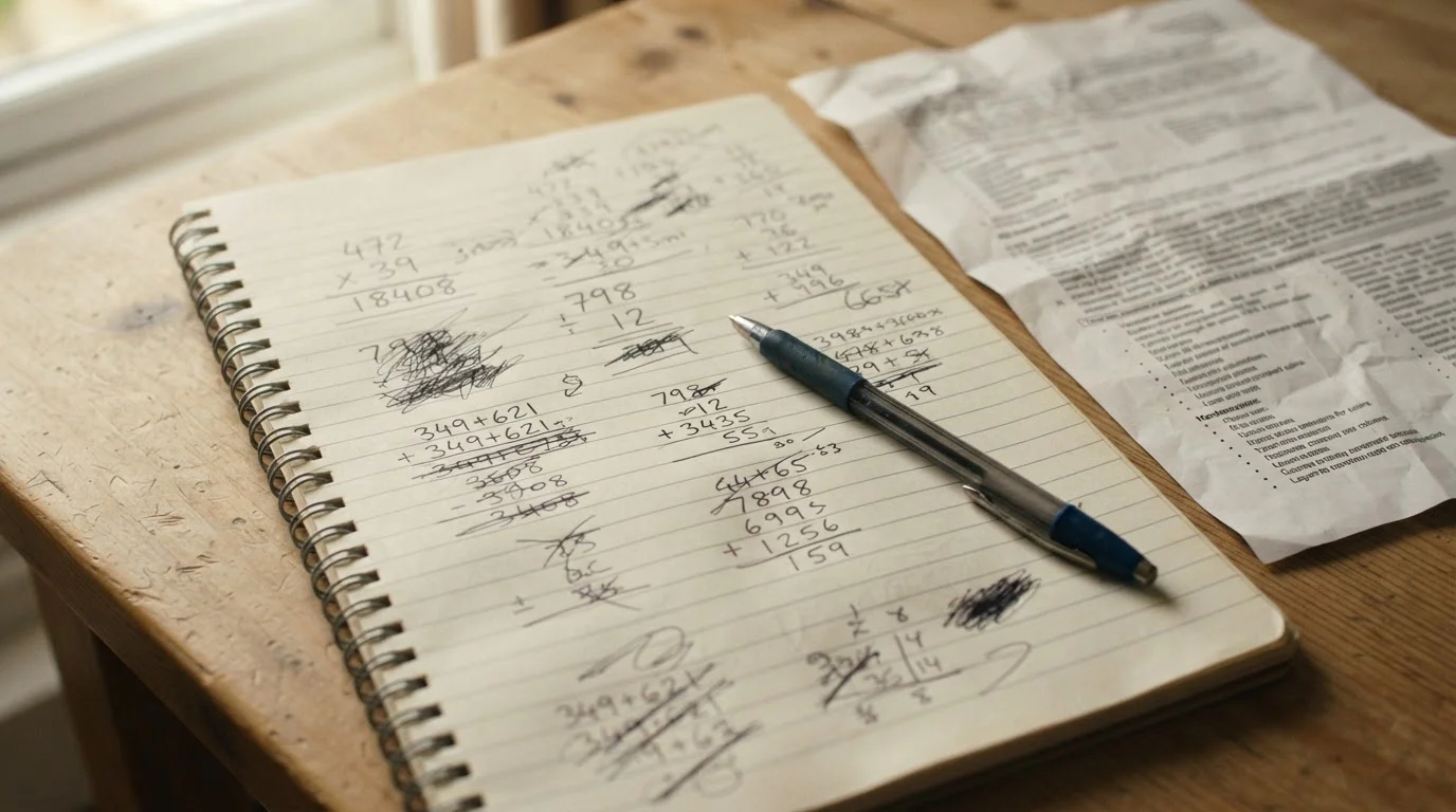 Notepad with handwritten turnover figures beside a printed bonus terms page
