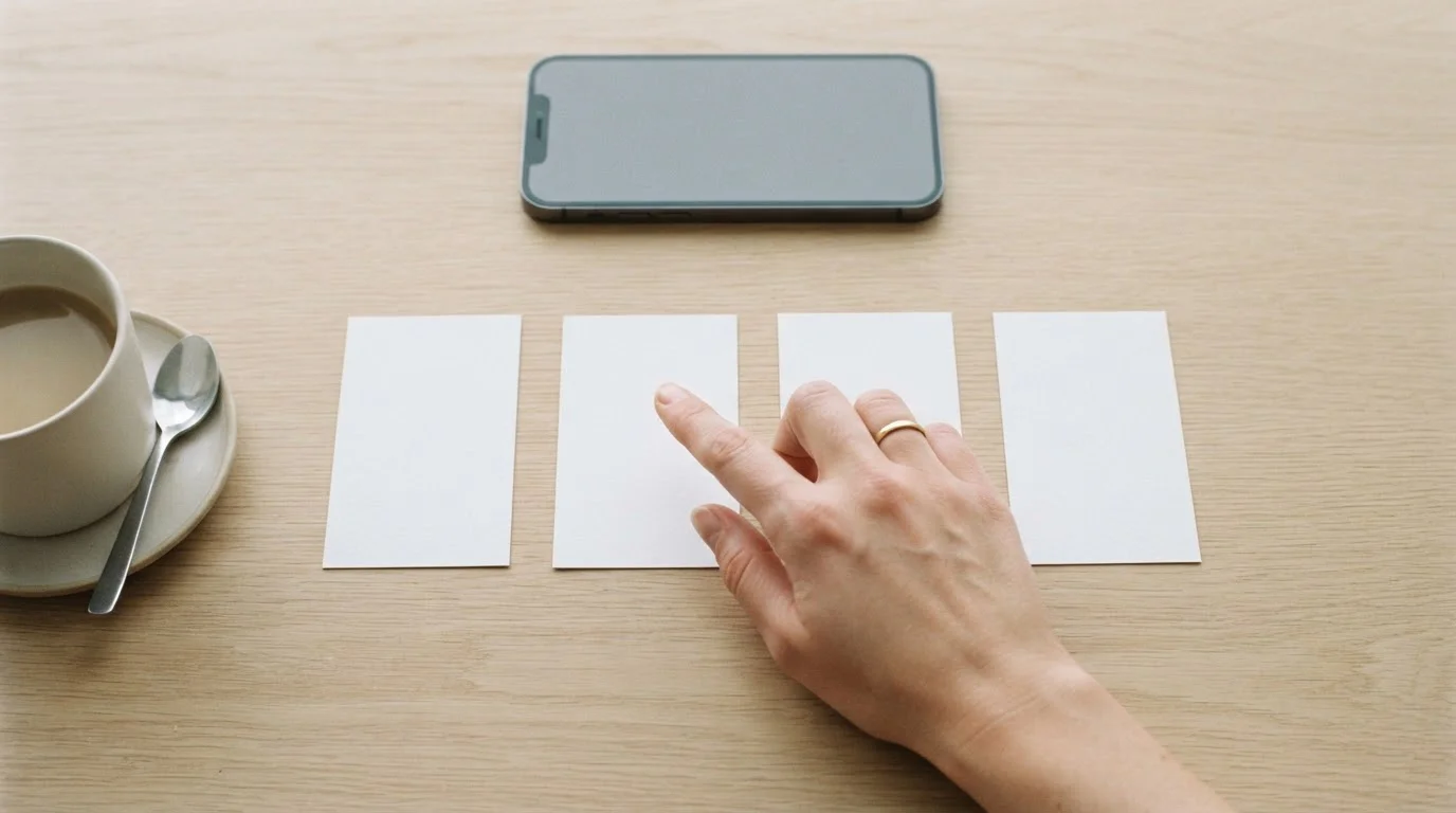Several payment options weighed up side by side on a tidy workspace