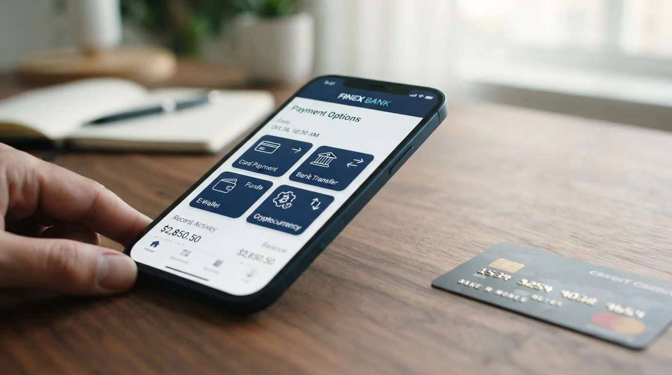 Mobile banking app showing multiple deposit payment methods