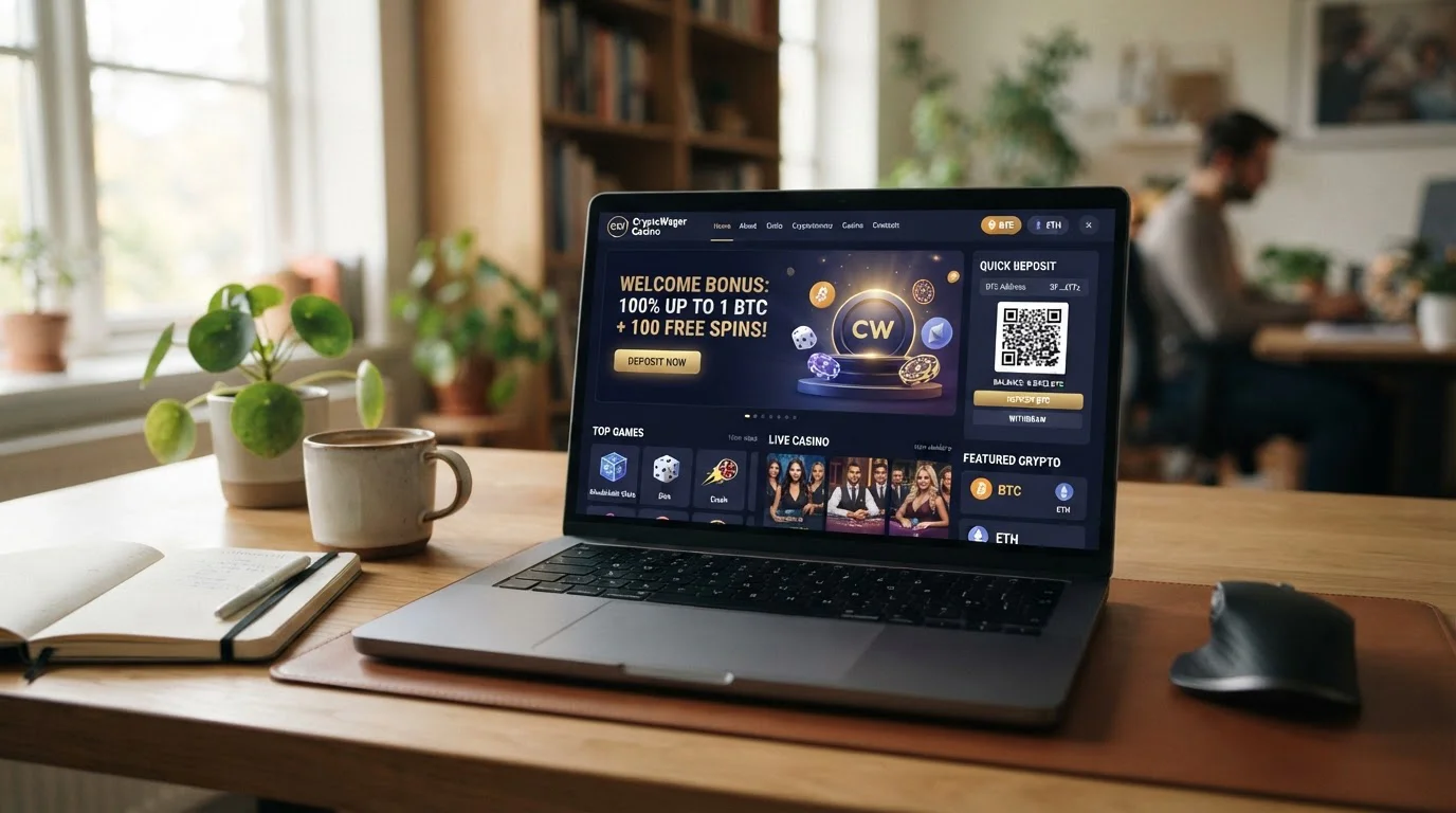 Vave casino homepage displaying cryptocurrency deposit options and welcome bonus